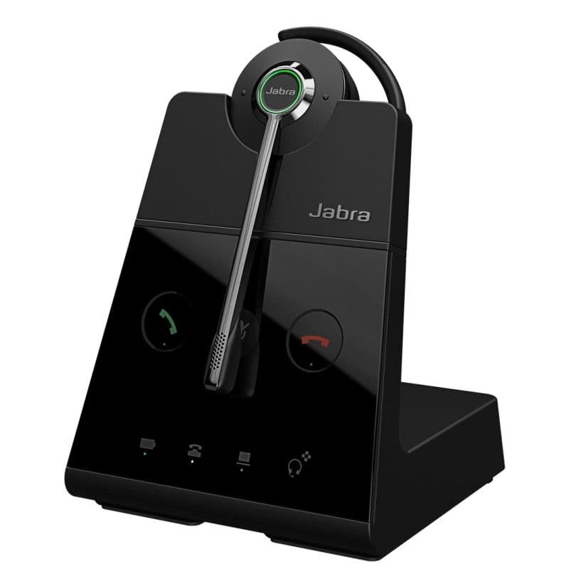 Auricolare wireless a clip e a padiglione per ufficio nero - Jabra Engage 65 SE