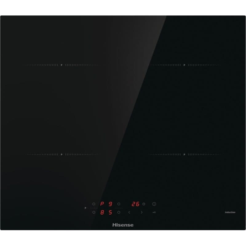 Piano cottura a induzione da incasso 60 cm 4 zone nero - Hisense HI6401BSCE