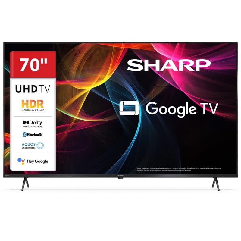 TV 70 pollici 4K LED Google TV frameless HDR audio Harman Kardon nero - Sharp 70HL4265E