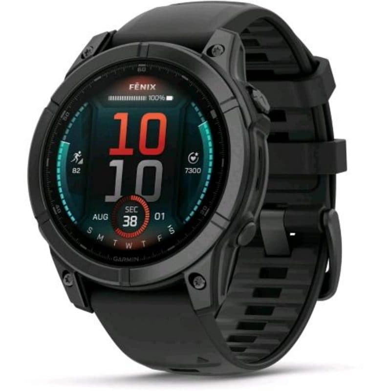 Smartwatch 47 mm AMOLED 1.3 touchscreen GPS 90 app sport mappe acciaio inox grigio ardesia e nero - Garmin Fenix E