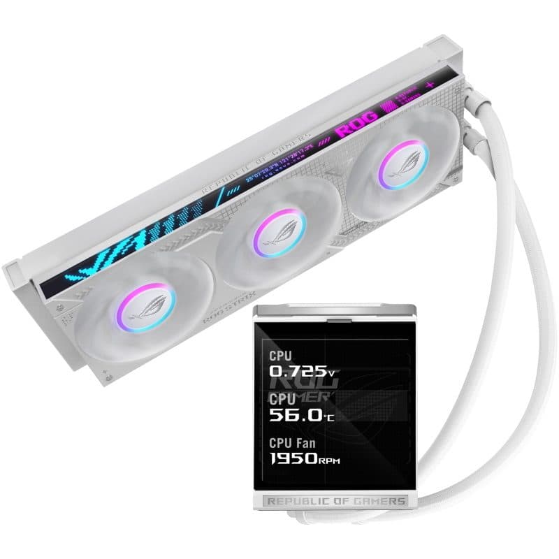 Raffreddamento a liquido per CPU 360 ARGB display LCD White Edition Intel 1851/1700 AMD AM5/AM4 - ASUS ROG Strix LC IV