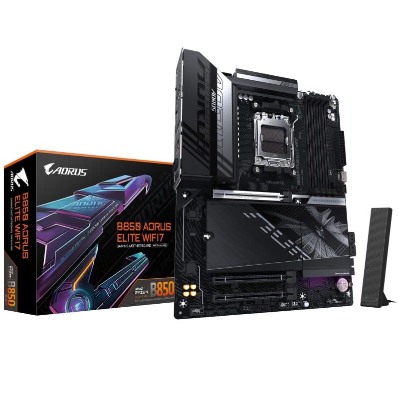 Scheda madre per CPU AMD Ryzen serie 9000, VRM 14+2+2 fasi, DDR5 fino a 8200MHz (OC) - Gigabyte B850 Aorus Elite WiFi7
