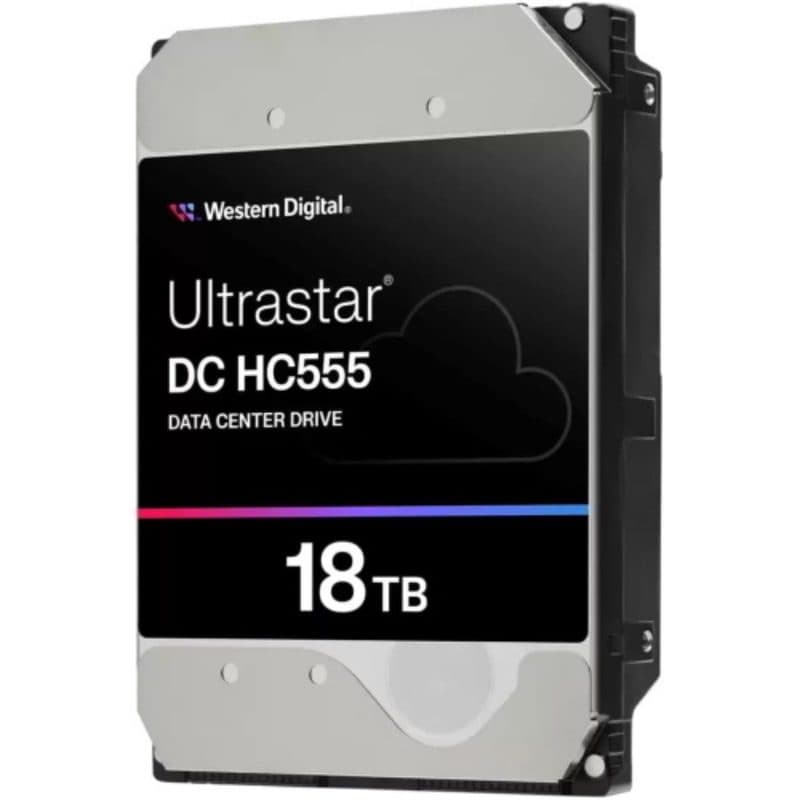 Hard disk HDD interno 18TB 3.5 pollici SATA 6Gb/s buffer 512MB 7.200 rpm per data center - Western Digital Ultrastar DC HC555