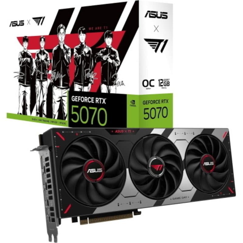 Scheda video GeForce RTX 5070 12GB GDDR7 DLSS 4 PCIe 5.0 triple fan 1 x HDMI 3 x DisplayPort - ASUS T1 GOC Edition