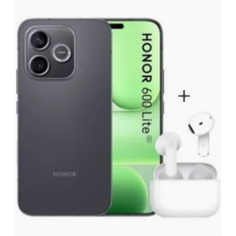 Smartphone 5G dual SIM 6.6 pollici 8GB RAM 256GB Velvet Black TIM con Honor Choice Earbuds X7e Active - Honor 600 Lite