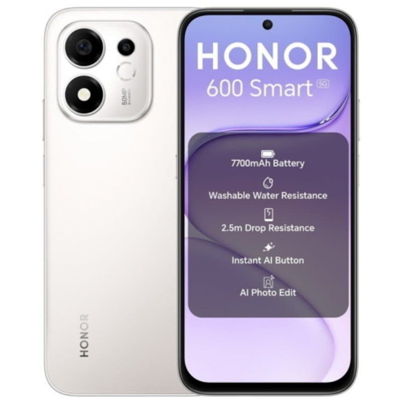 Smartphone 5G dual SIM 6.87 pollici octa core 4GB RAM 128GB Meteor Silver TIM - Honor 600 Smart