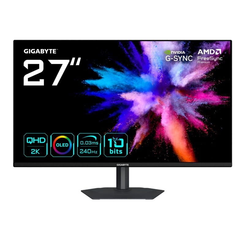 Monitor 27 pollici QD-OLED QHD 240Hz 0,03 ms con pivot, 2x HDMI/DisplayPort - Gigabyte GO27Q24A