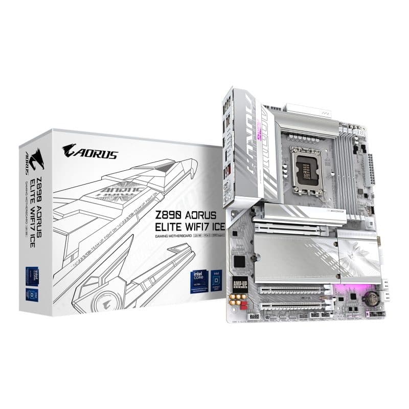 Scheda madre per CPU Intel Core Ultra (serie 2) VRM 16+1+2 fasi fino a 8800MHz - Gigabyte Z890 AORUS Elite WiFi7 ICE