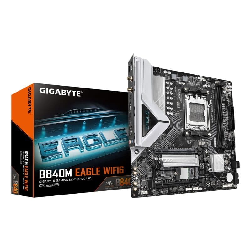 Scheda madre per CPU AMD Ryzen 9000 VRM a 5+2+2 fasi DDR5 fino a 7600 MHz OC M.2 PCIe 4.0 - Gigabyte B840M Eagle WiFi6