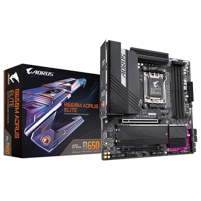 Scheda madre per CPU AMD Ryzen 9000 VRM a 12+2+2 fasi DDR5 fino a 8000 MHz PCIe 5.0 - Gigabyte B650M Aorus Elite