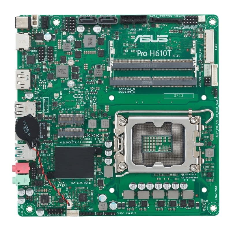 Scheda madre mini ITX socket LGA 1700 chipset Intel H610 - ASUS Pro H610T-CSM