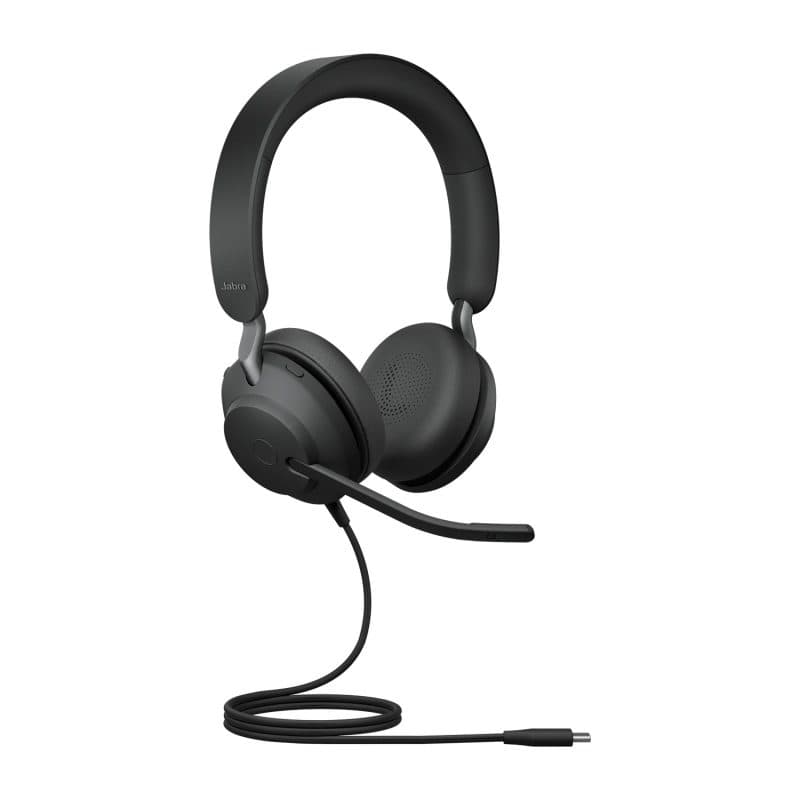 Auricolare cablato a padiglione per musica e chiamate USB tipo-C nero - Jabra Evolve2 40 SE