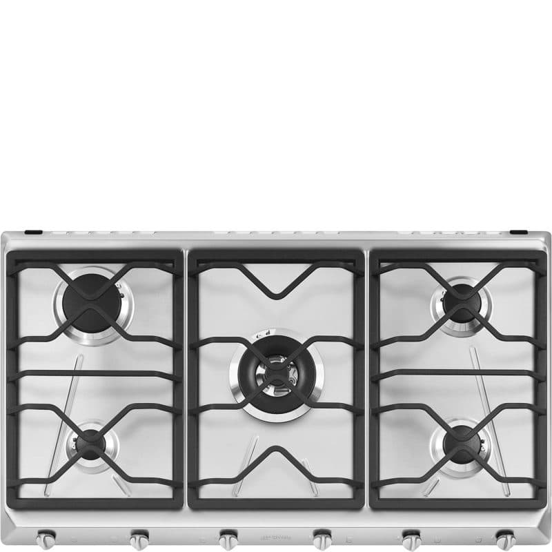 Piano cottura da incasso a gas 5 zone 90 cm inox - Smeg SRV596O