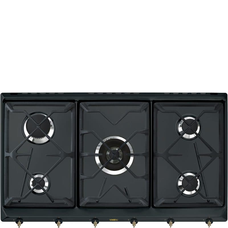 Piano cottura da incasso a gas 5 zone 90 cm antracite - Smeg SRV896AOGH