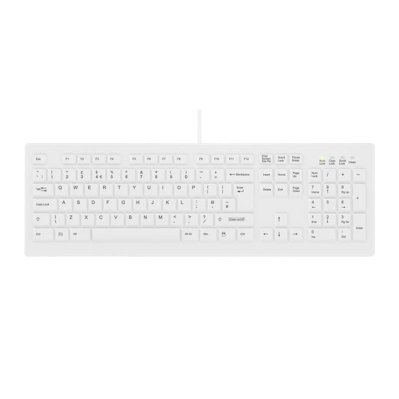 Tastiera medica USB QWERTY inglese UK bianco - Contour Design Active Key AK-C8100F-UVS-W/UK