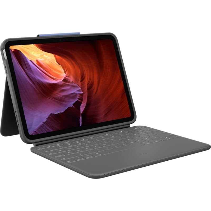 Tastiera con custodia folio QWERTY inglese UK Smart Connector grafite - Logitech Rugged Folio