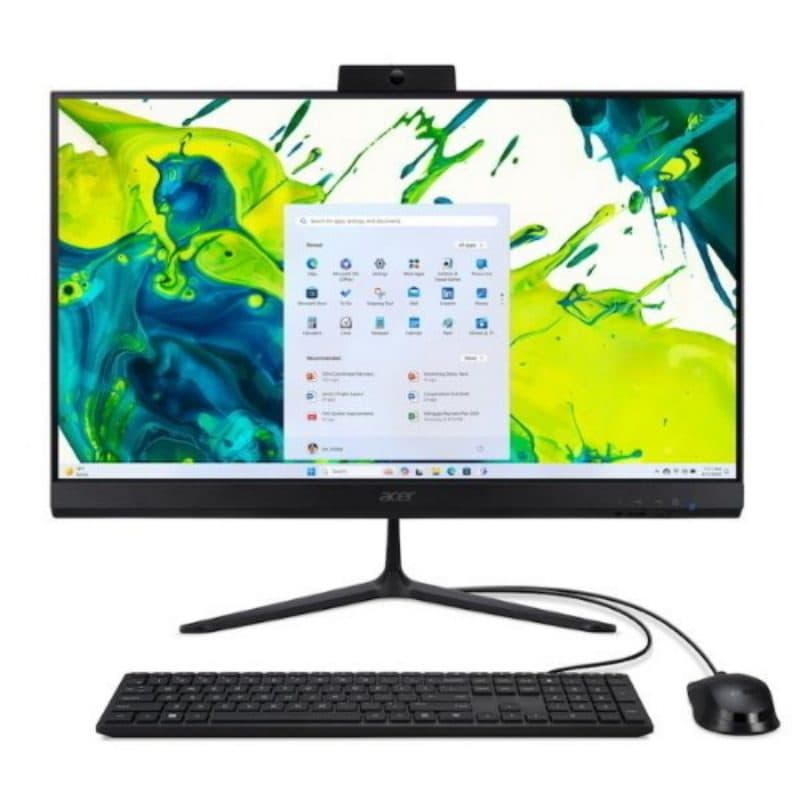 PC all-in-one 27 pollici AMD Ryzen 5 7430U 8GB SSD 512GB webcam 5 MP tastiera e mouse Windows 11 Home nero - Acer Aspire C27-2G