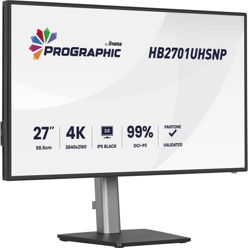 Monitor 27 pollici 3840 x 2160 pixel 4K Ultra HD LCD nero - iiyama ProGraphic HB2701UHSNP-B1