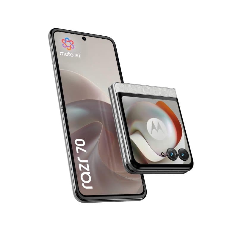 Smartphone 5G dual SIM 6,9 pollici Android 16.0 8GB RAM 256GB 4800 mAh USB-C bianco - Motorola Razr 70