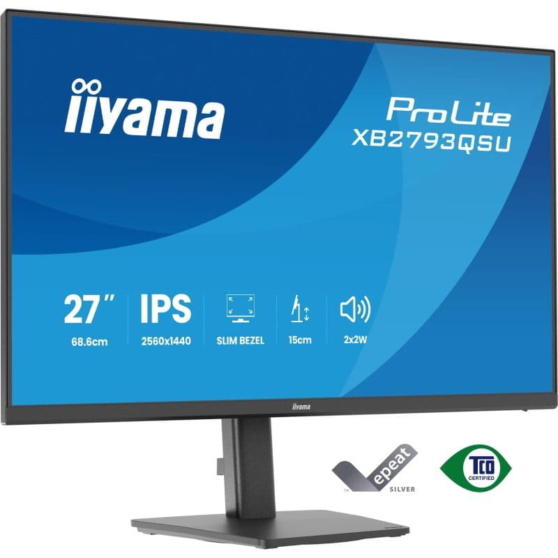 Monitor 27 pollici 2560 x 1440 pixel Quad HD LED nero - iiyama ProLite XB2793QSU-B1
