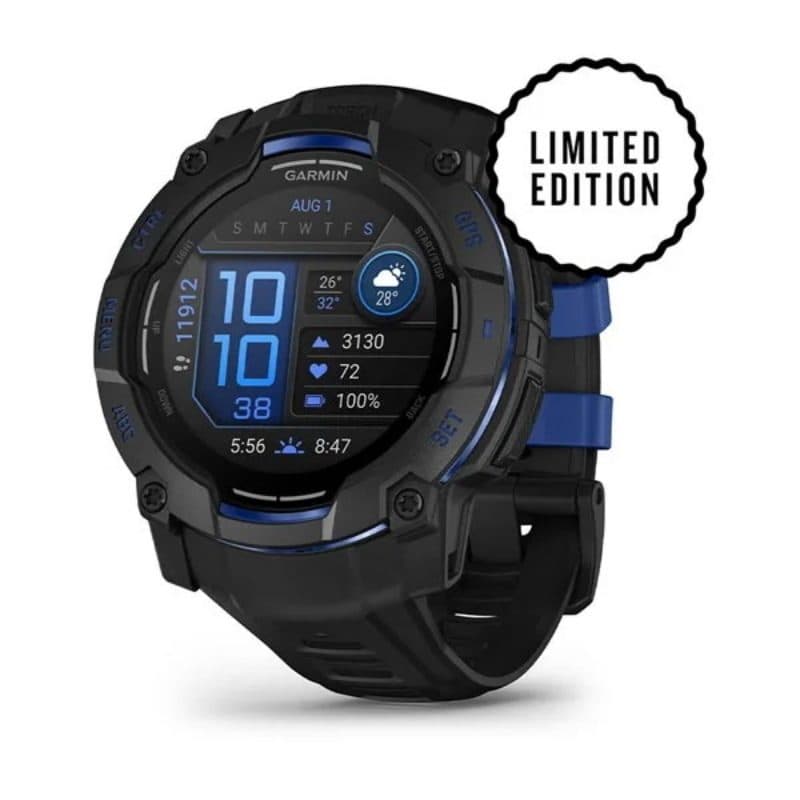 Smartwatch AMOLED 50 mm nero con cinturino in silicone intercambiabile 26 mm Bolt Blue - Garmin Instinct 3