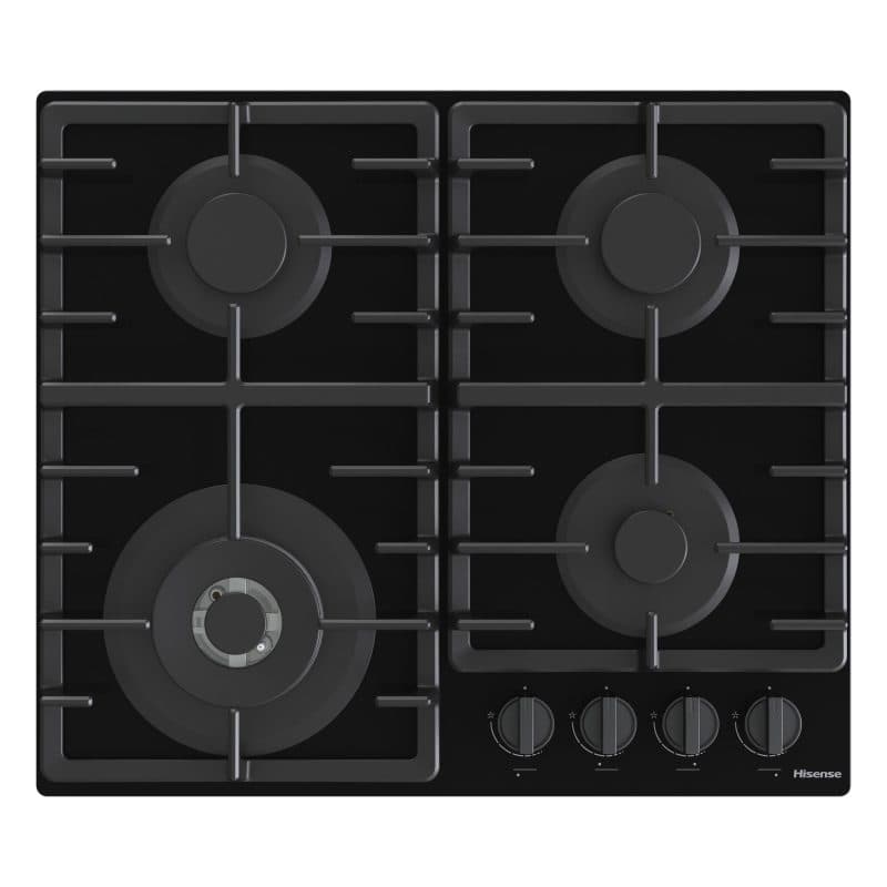 Piano cottura a gas da incasso 4 zone 60 cm nero - Hisense GG663BHF