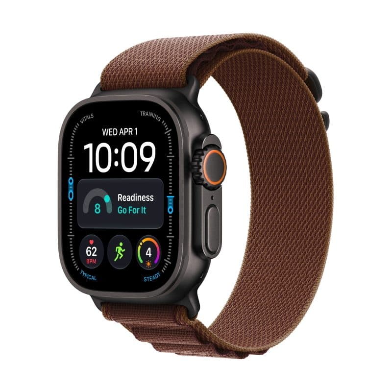 Smartwatch GPS + Cellular 49 mm con cassa in titanio nero e Alpine Loop bordeaux taglia L - Apple Watch Ultra 4