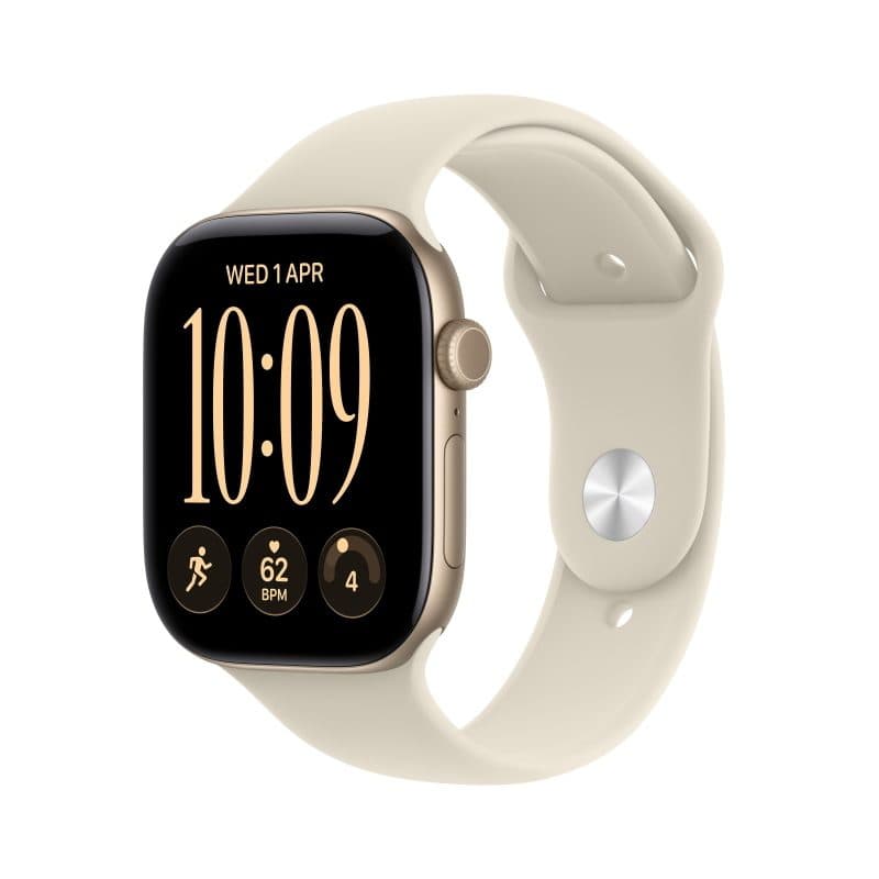 Smartwatch GPS + Cellular 46 mm con cassa in alluminio oro chiaro e Sport Band sabbia taglia M/L - Apple Watch Series 12