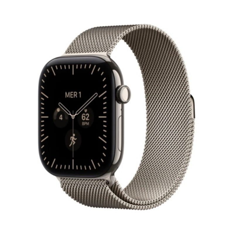 Smartwatch GPS + Cellular 46 mm con cassa in titanio naturale e Milanese Loop naturale taglia M/L - Apple Watch Series 12