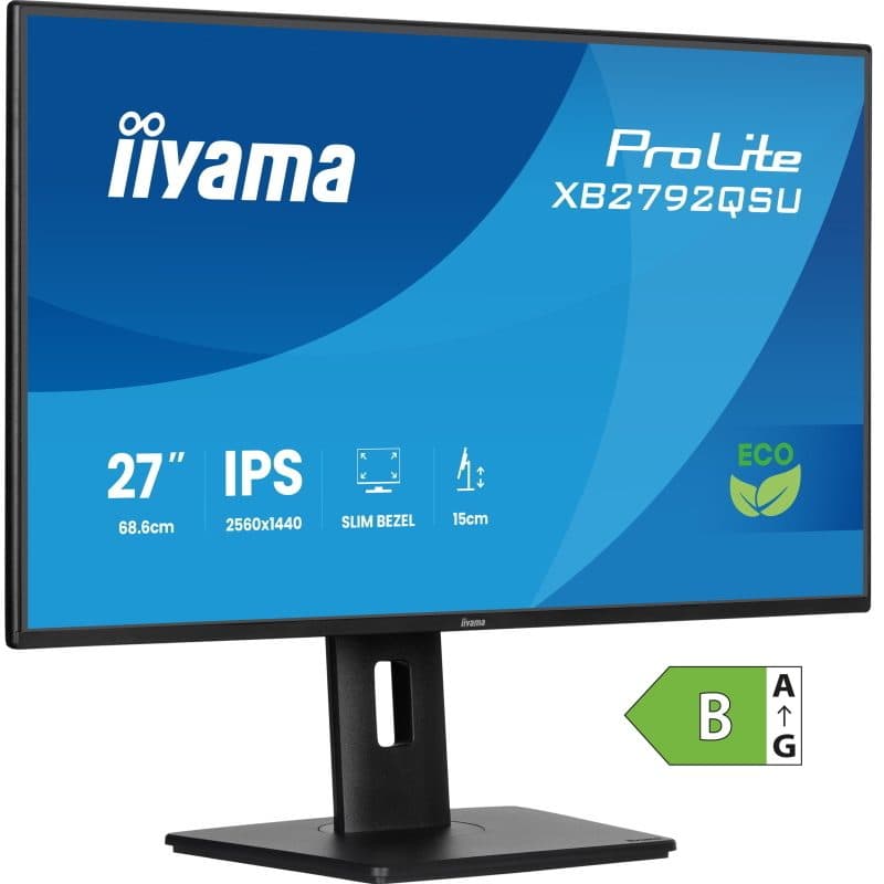 Monitor PC 27 pollici 68,6 cm 2560 x 1440 pixel Quad HD LED nero - Iiyama ProLite XB2792QSU-B1