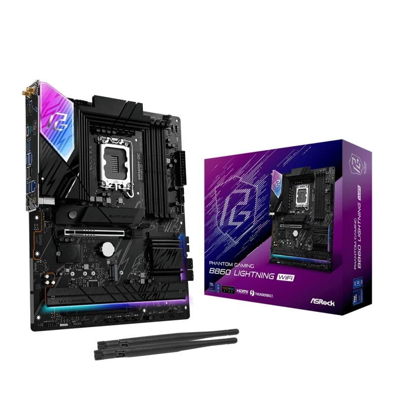 Scheda madre micro ATX socket LGA1851 chipset B860 con USB4 e USB-C 3.2 - ASRock Phantom Gaming B860M Lightning WiFi