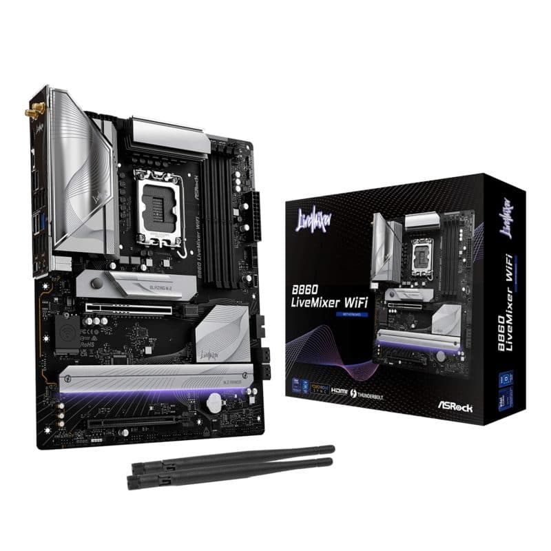 Scheda madre ATX socket LGA1851 chipset B860 con USB4, USB 3.2 Gen 1 e USB-C 3.2 Gen 1 - ASRock B860 LiveMixer WiFi