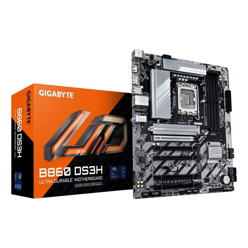 Scheda madre per CPU Intel Core Ultra, VRM 8+1+2+2 fasi, DDR5 fino a 9066MHz, 1 PCIe 5.0 + 1 PCIe 4.0 M.2 - Gigabyte B860 DS3H