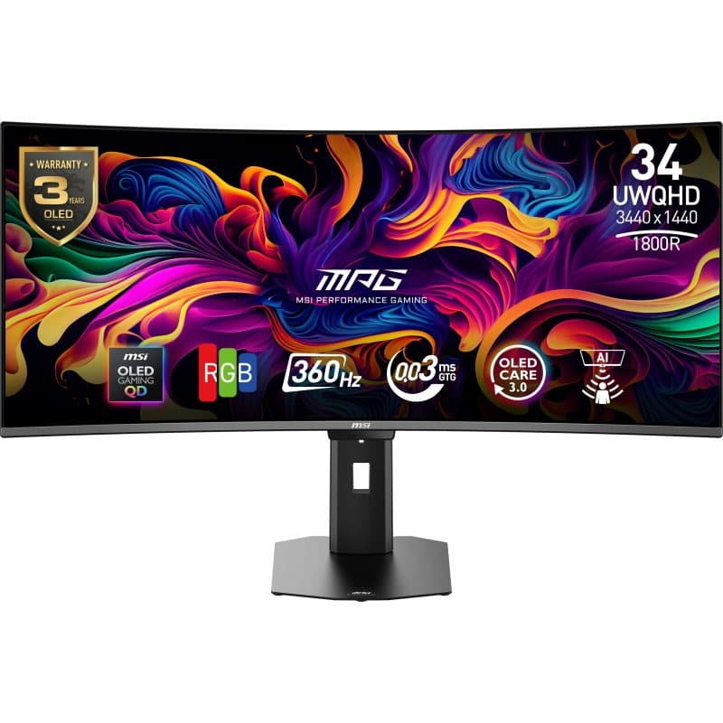 Monitor PC ultrawide 34 pollici 86,4 cm 3440 x 1440 pixel Quad HD nero - MSI MPG 341CQRDE QD-OLED X36