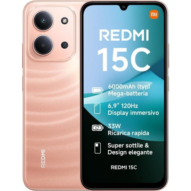 Smartphone 4G dual SIM 4+4GB/256GB arancione - Xiaomi Redmi 15C