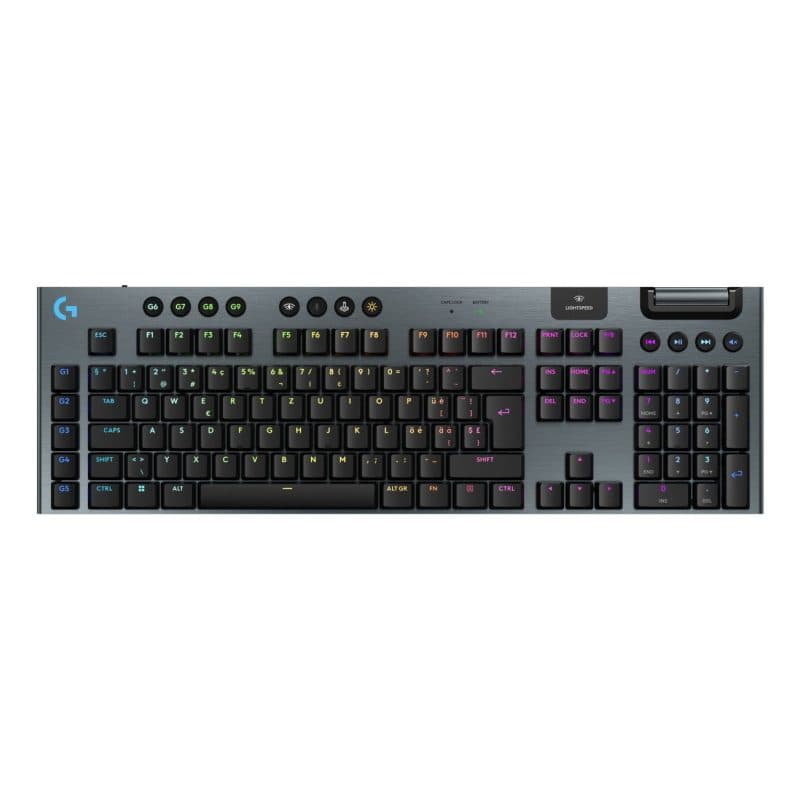 Tastiera gaming wireless USB, RF e Bluetooth layout QWERTZ svizzero nero - Logitech G915 X Lightspeed