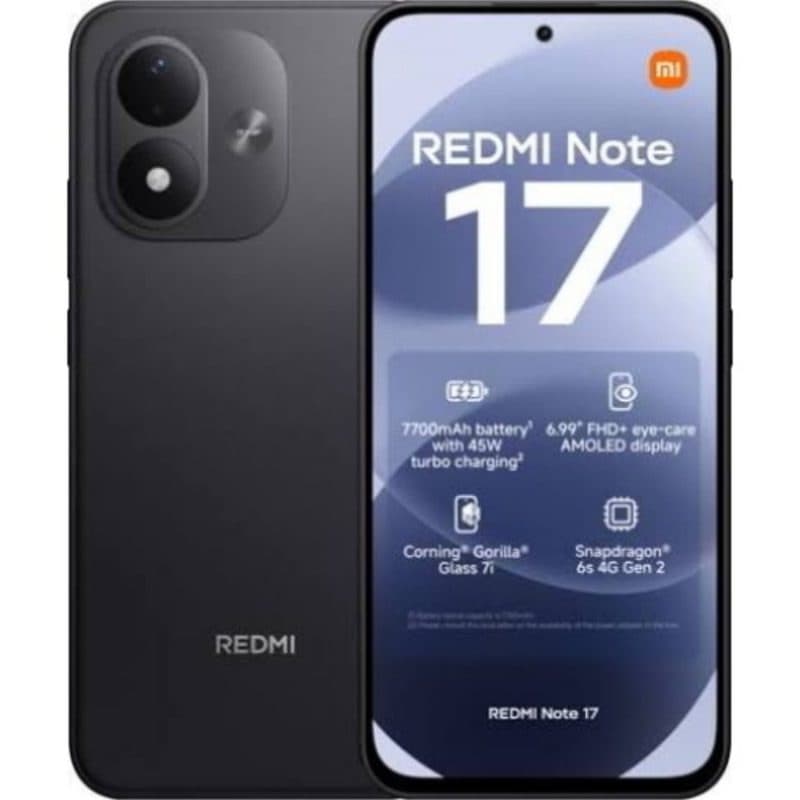 Smartphone 4G LTE dual SIM 6.99 pollici octa core 4GB RAM 128GB nero - Xiaomi Redmi Note 17