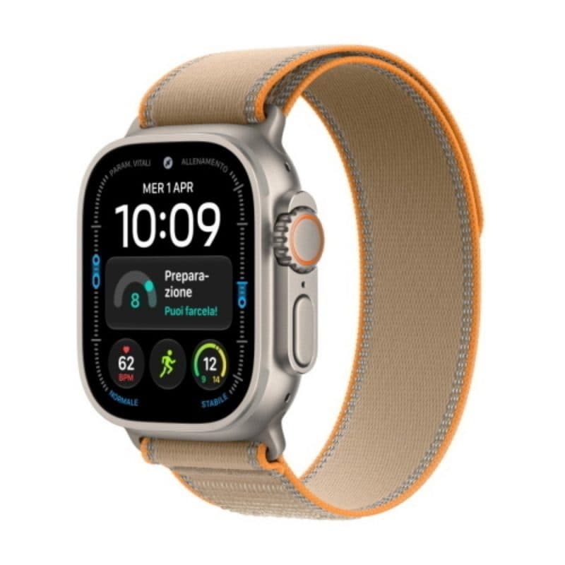 Smartwatch GPS + Cellular 49 mm con cassa in titanio naturale e Trail Loop sabbia taglia S/M - Apple Watch Ultra 4