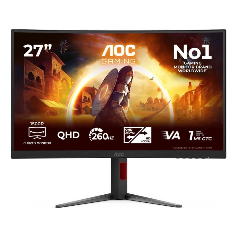 Monitor curvo 27 pollici Fast VA Dual Frame QHD 260Hz/HD 400Hz 1ms 2 HDMI DisplayPort - AOC CQ27G4Z2