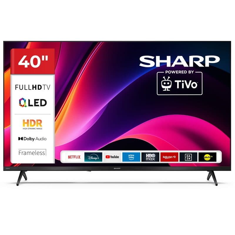 TV QLED 40 pollici Full HD frameless compatibile TV SAT, Dolby Digital+, DTS HD, Chromecast nero - Sharp 40HE3245E