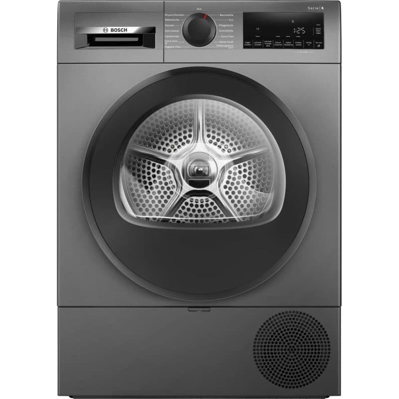 Asciugatrice a libera installazione con carica frontale 9 kg grigio - Bosch Serie 6 WQG243DR10
