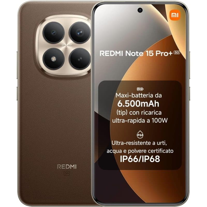 Smartphone 5G dual SIM 8GB RAM 256GB Mocha Brown - Xiaomi Redmi Note 15 Pro Plus