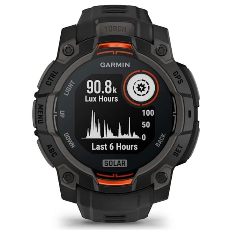 Smartwatch Solar 45 mm nero con cinturino in silicone intercambiabile 22 mm nero - Garmin Instinct 3