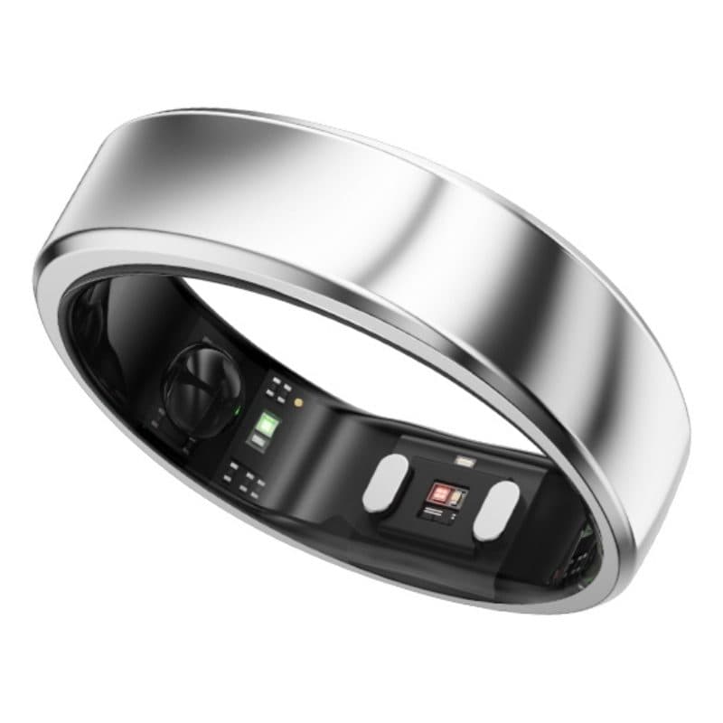 Smart ring per donna e uomo con monitoraggio di sonno, fitness e frequenza cardiaca, argento del futuro - RingConn Gen2