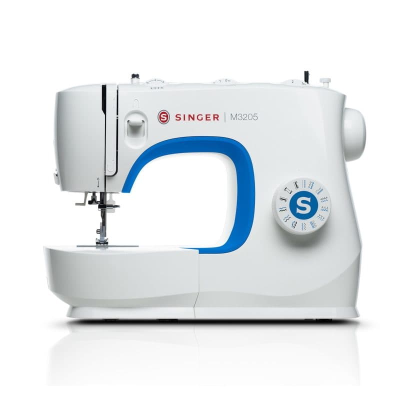 Macchina da cucire semiautomatica blu e bianca - Singer M3205