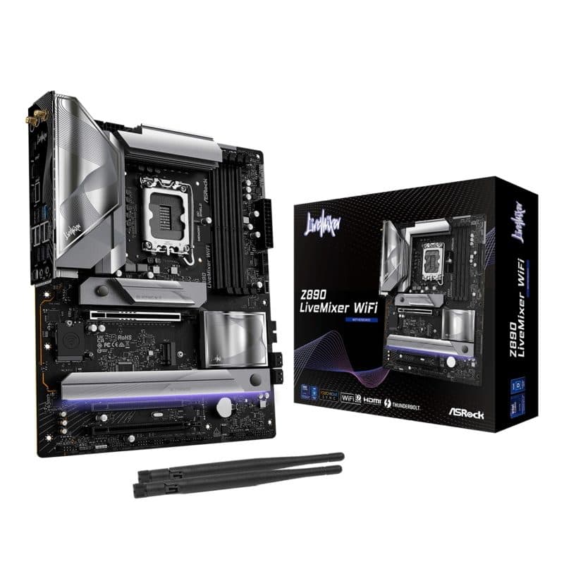 Scheda madre ATX socket LGA1851 chipset Z890 Wi-Fi USB4 USB 3.2 Gen 2x2 - ASRock Z890 LiveMixer WiFi