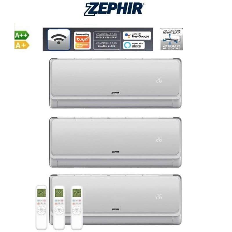 Condizionatore trial split 9+9+12000 BTU classe energetica A++/A+ Wi-Fi - Zephir ZTRL9/9/12