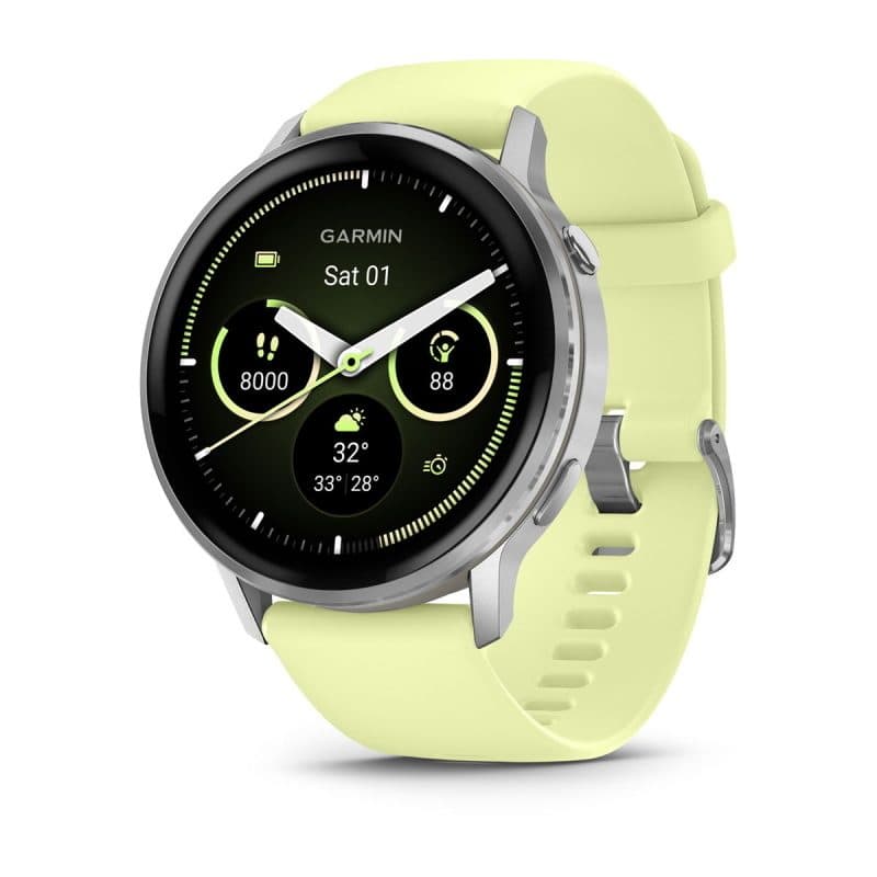 Smartwatch 45 mm grigio/argento con cinturino in silicone a sgancio rapido 22 mm limone - Garmin Venu 4