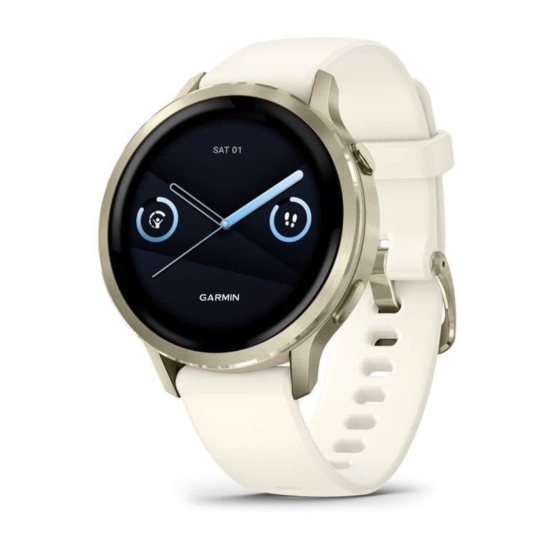 Smartwatch 41 mm beige/oro lunare con cinturino in silicone a sgancio rapido 18 mm Bone - Garmin Venu 4