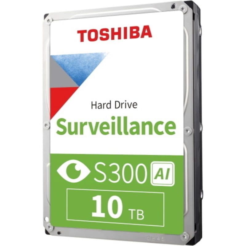 Hard disk HDD interno 10TB 3,5 pollici SATA 6 Gb/s buffer 512MB 7.200 rpm per videosorveglianza - Toshiba S300 AI